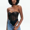 * Solado Off Shoulder Mesh Underwire Cut Out Bodysuit Hot