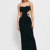 * Solado Cut Out Split Hem Bodycon Maxi Dress Black Online