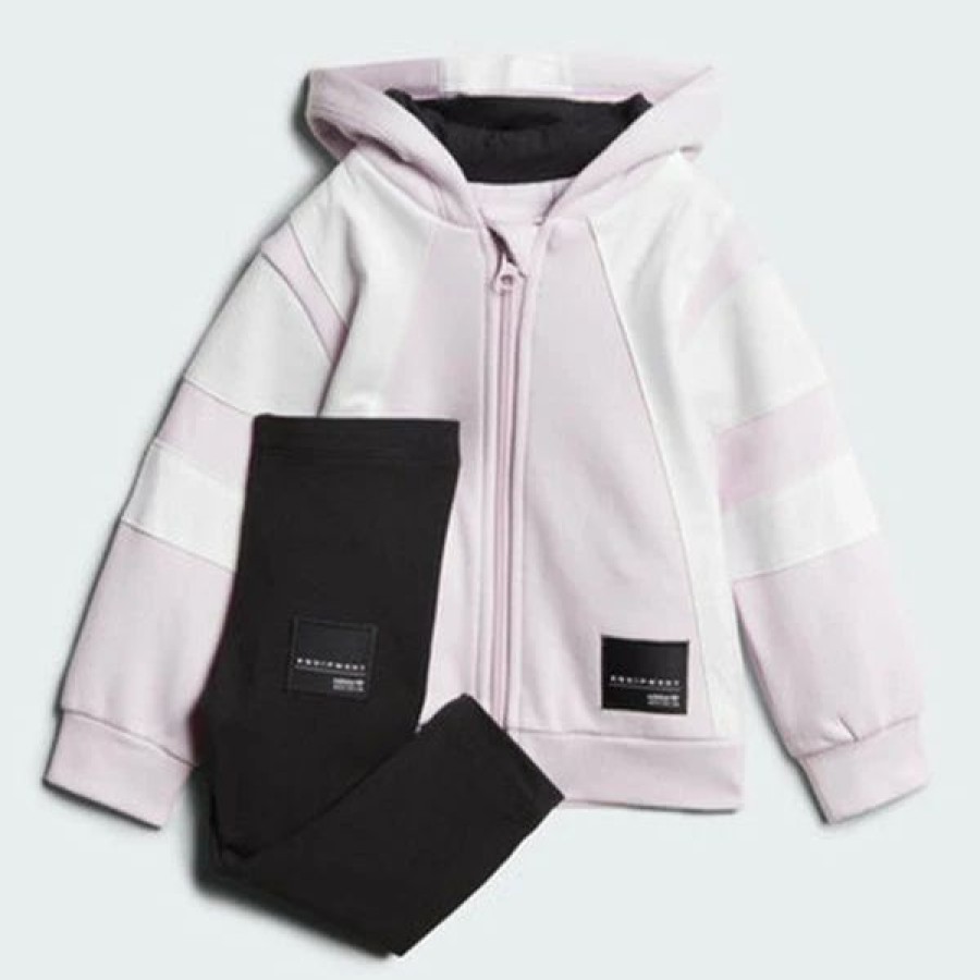 * Adidas Baby'S Orginals Eqt Hoodie Set Aero Pink/White Best