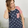 * Michelle Mae Stars And Stripes Pocket Tee Clearance