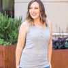 * Michelle Mae Addison Henley Tank Light Grey Clearance