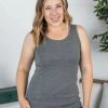 * Michelle Mae Ava Tank- Dark Grey Clearance