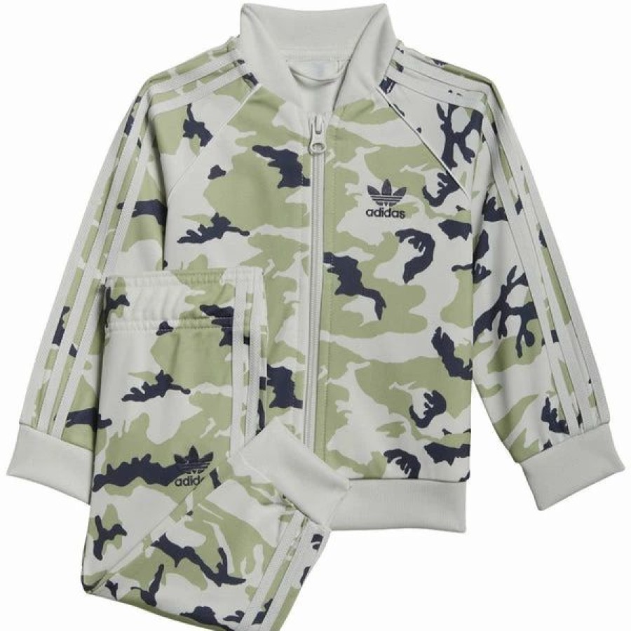 * Adidas Toddlers/Little Kids' Camo Sst Set Orbit Grey-Magic Lime-Shadow Navy Hot