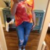 * Rogue Society Apparel Sunrise Tie Dye Slouchy Pocket Tee New