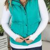 * Michelle Mae Remy Zip Up Vest Bright Aqua Best