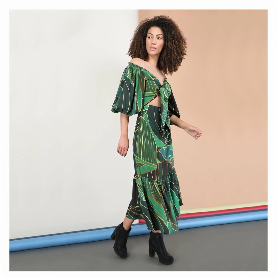 * Bl-Nk London Morariu Dress Leaf Printed Best