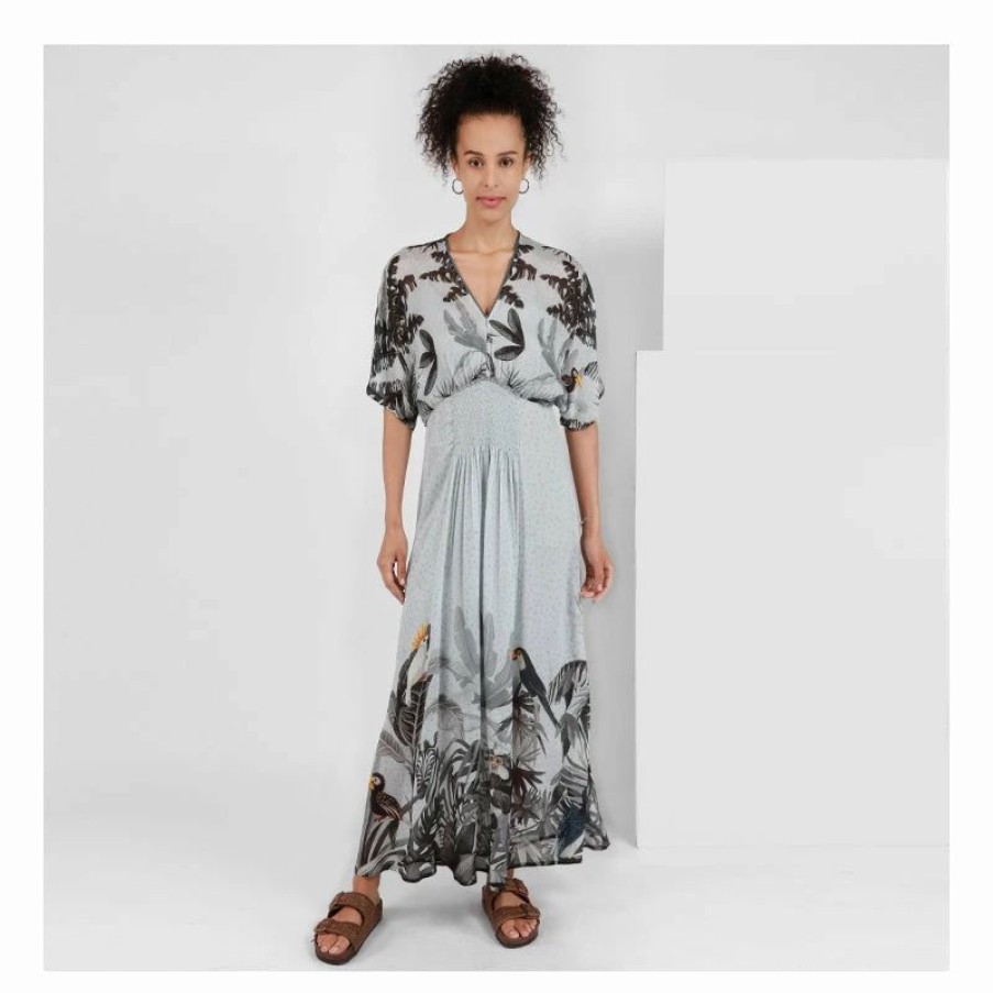 * Bl-Nk London Abriya Dress With Camy Grey Clearance