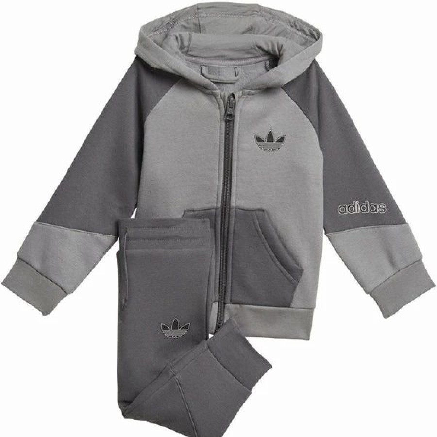 * Adidas Toddlers/Little Kids' Full-Zip Hoodie Set Grey New