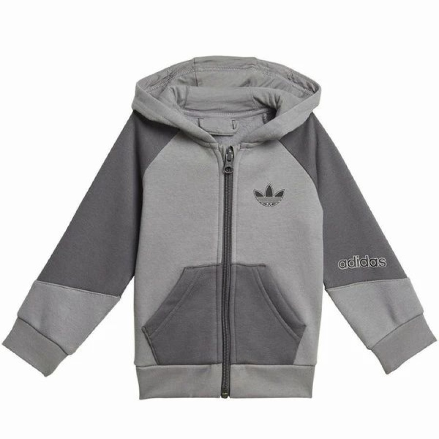 * Adidas Toddlers/Little Kids' Full-Zip Hoodie Set Grey New