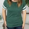 * Michelle Mae Kylie Track Tee Green And White Best