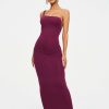 * Solado One Shoulder Backless Bodycon Maxi Dress Mediumvioletred Best