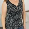 * Michelle Mae Addison Henley Tank Black And White Leopard Hot