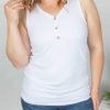 * Michelle Mae Addison Henley Tank White Wholesale