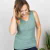 * Michelle Mae Addison Henley Tank Heathered Sage Online