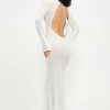 * Solado Open Back Lace Trim Flared Sleeve Maxi Dress White Best