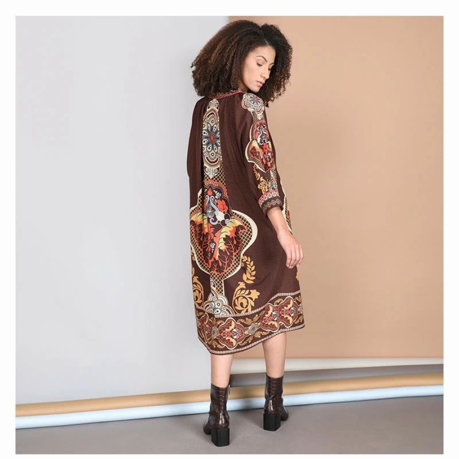 * Bl-Nk London Barry Dress Brown Inca Printed Online