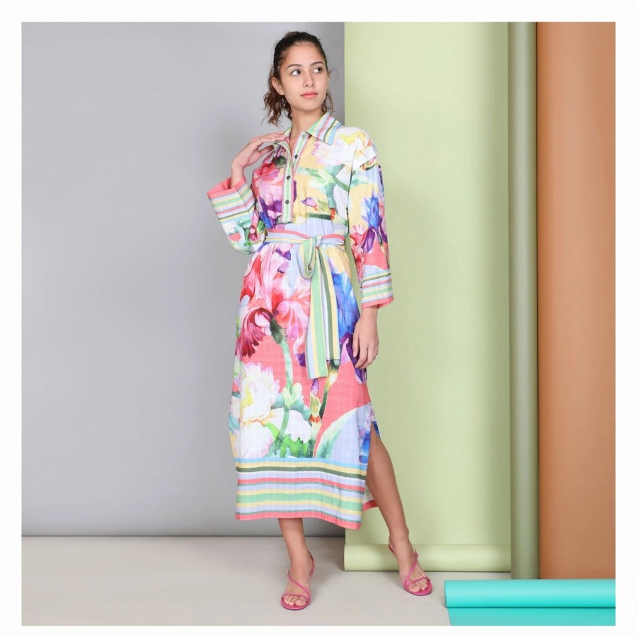 * Bl-Nk London Seinna Dress Floral Gouache Online