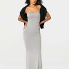 * Solado Modal Plunging Neck Mermaid Solid Maxi Dress Lightgray Best