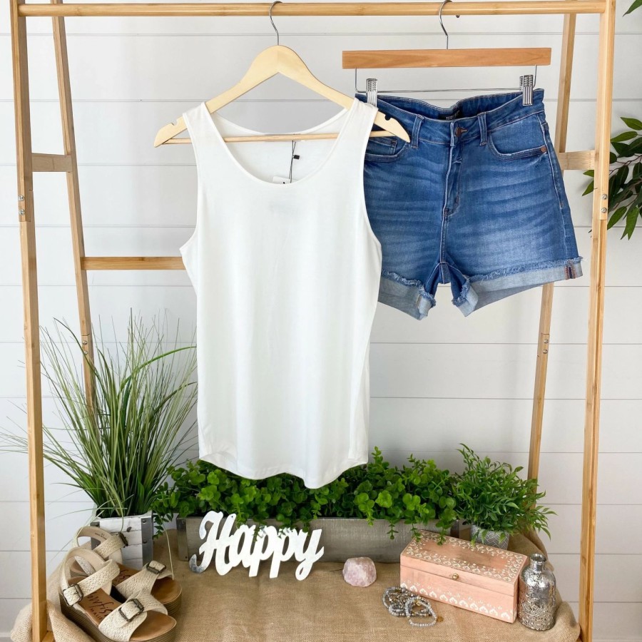 * Michelle Mae Tiffany Tank White Clearance