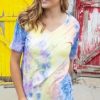 * Rogue Society Apparel In Your Dreams V-Neck Tee | Tie Dye At Dusk New