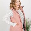 * Michelle Mae Remy Zip Up Vest Heathered Pink Hot