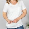 * Michelle Mae Sophie Pocket Tee White New