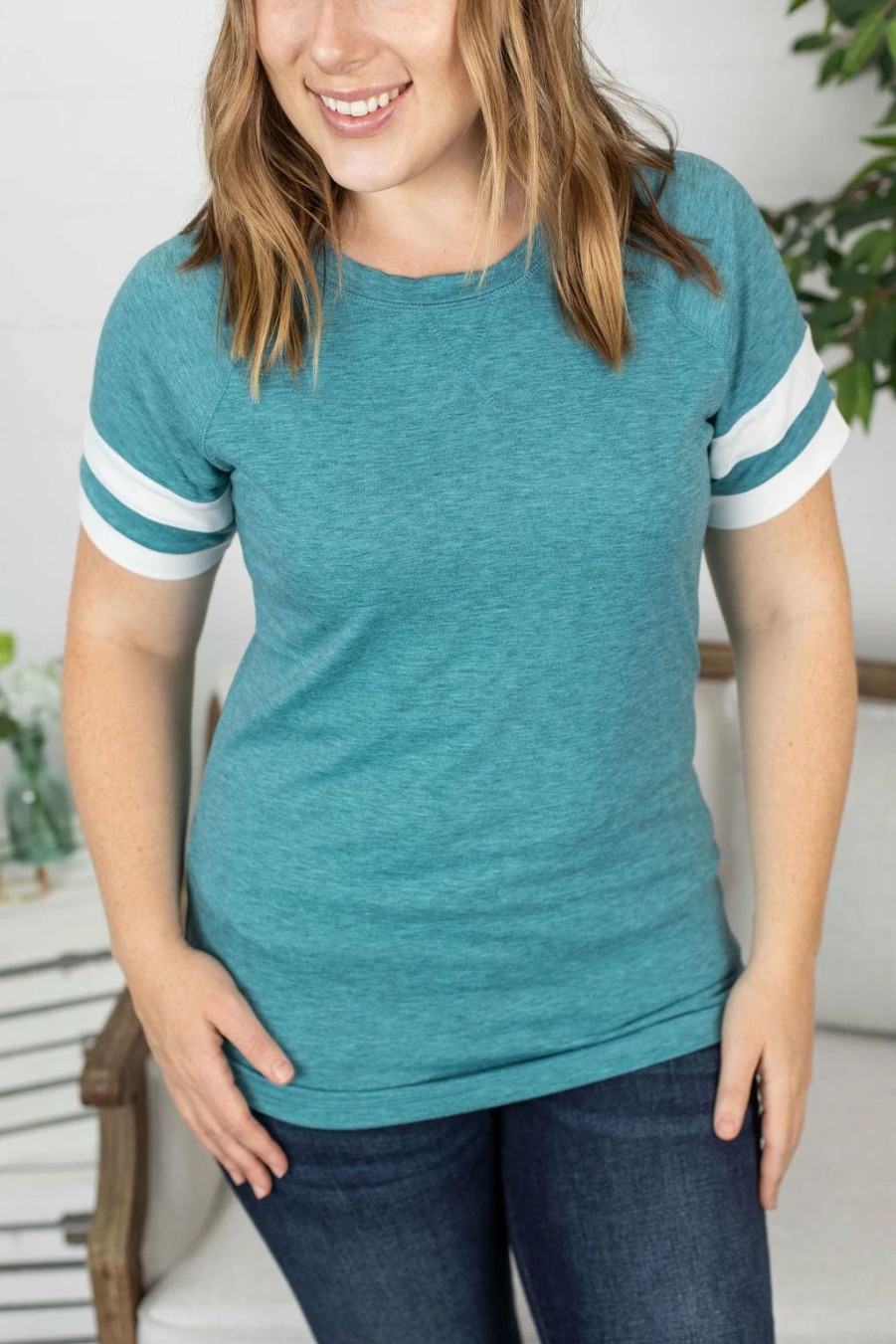 * Michelle Mae Kylie Track Tee Teal And White Online